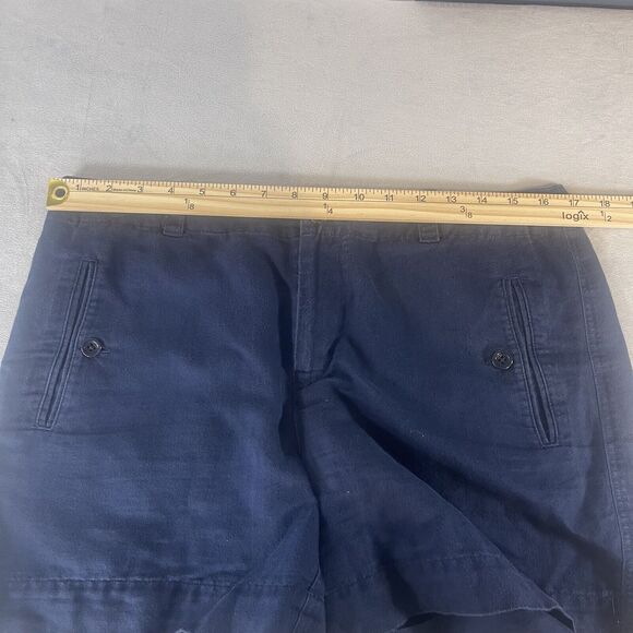 Lauren Ralph Lauren Shorts Womens 8 Blue Linen Blend Lightweight Summer Preppy - Picture 6 of 8